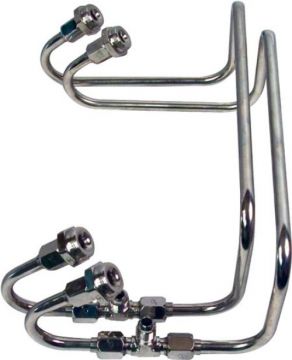 The Blower Shop 4372 Line Kit, w 76-107U linkage Blown 4150 Carburetor  Stainless Polished Line and Linkage Package